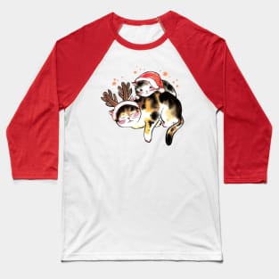 Xmas Reindeer cat Baseball T-Shirt